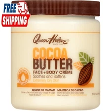 Queen Helene Cocoa Butter Crème Face & Body Lotion for Dry Skin, 15 oz