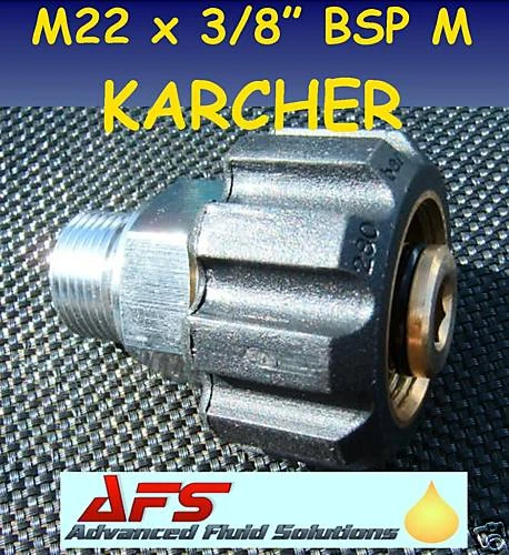 M22 x3/8M BSP Male Karcher Adaptor Pressure Washer Jet Wash Hose Adaptor