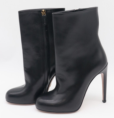 Gucci Women's Black Leather Ankle Boots - G Size 36.5 / US 6.5