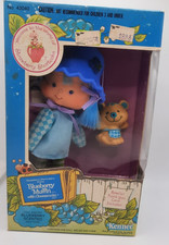 Strawberry Shortcake BLUEBERRY MUFFIN Doll w/Cheesecake Pet Vintage 1982 SEALED