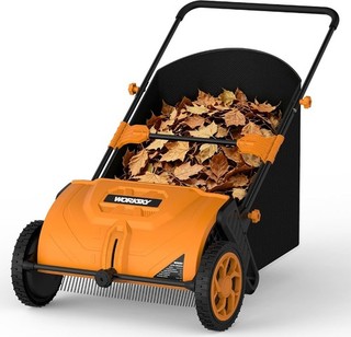 Premium Garden Lawn Sweeper with Brush Rake Efficient Grass Leaf Collector