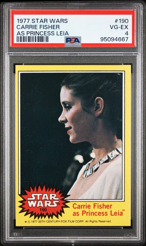 1977 TOPPS STAR WARS CARRIE FISHER AS PRINCESS LEIA #190 PSA 4