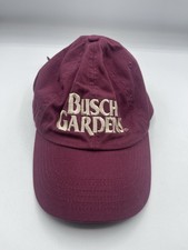 BUSCH GARDENS Adjustable Baseball Cap, Maroon, Embroidered, 100 Cotton OSFA