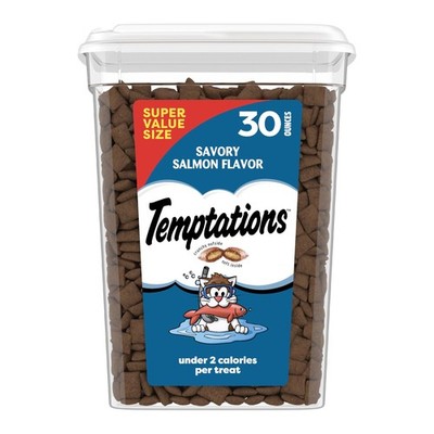Cat Treats Crunchy and Soft Cat Treats, Savory Salmon Flavor, 30 oz. Tub