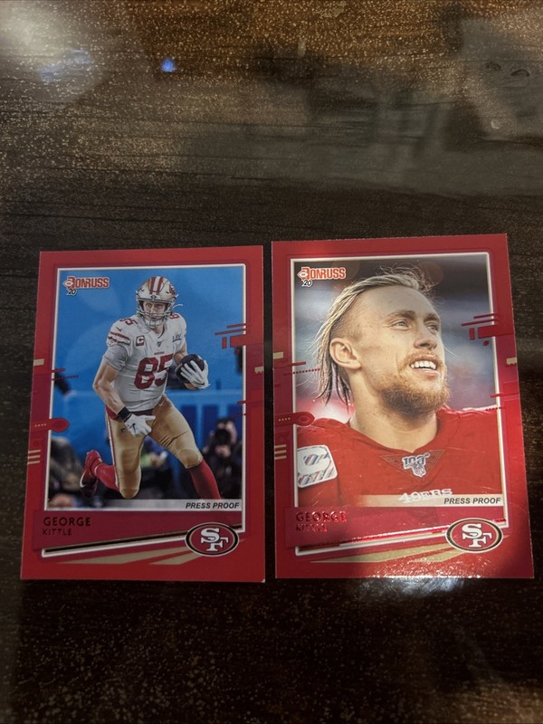2020 Panini Donruss George Kittle Red Press Proof And Alt Art