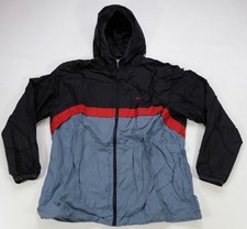 Rare VTG NIKE Swoosh Striped Color Block Hooded Windbreaker Jacket 90s Y2K SZ XL