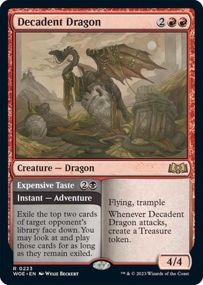 1x Decadent Dragon - Wilds of Eldraine - NM  -  MTG