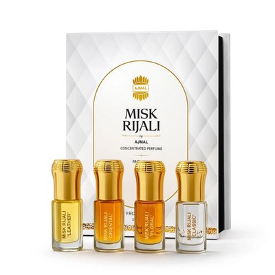 Ajmal Misk Rijali Geschenkset Unisex Parfümöl 4x3ml Leder Floral Orientalisch