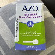 Azo Uti Home Test Urinary Tract Infection Test Strips 3 Test Exp 09/2027