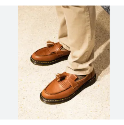 Saddle Tan ~ DR. MARTENS ADRIAN CARRARA LEATHER TASSEL LOAFERS