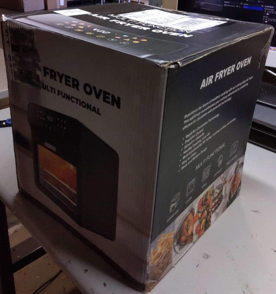 12QT Air Fryer Convection Oven with Visible Window - 10-in-1 Touch Control Black Open Box