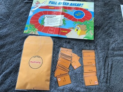 Full speed ahead! Multiply by 6, 7, 8, 9  math  file folder game grade 4