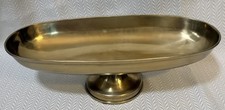 Threshold Oblong Brass Footed Bowl 18” Gold Pedestal Centerpiece Decor