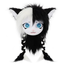 Handmade Kemono Fursuit Head Kigurumi Style Cat Mask Furry Animal Headgear Plush