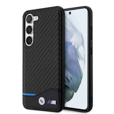 BMW Hülle Für Samsung S23 Plus Hülle /Schwarz leder Carbon