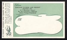 Airborne Flower and Freight Traffic Inc. Luggage Label San Francisco CA