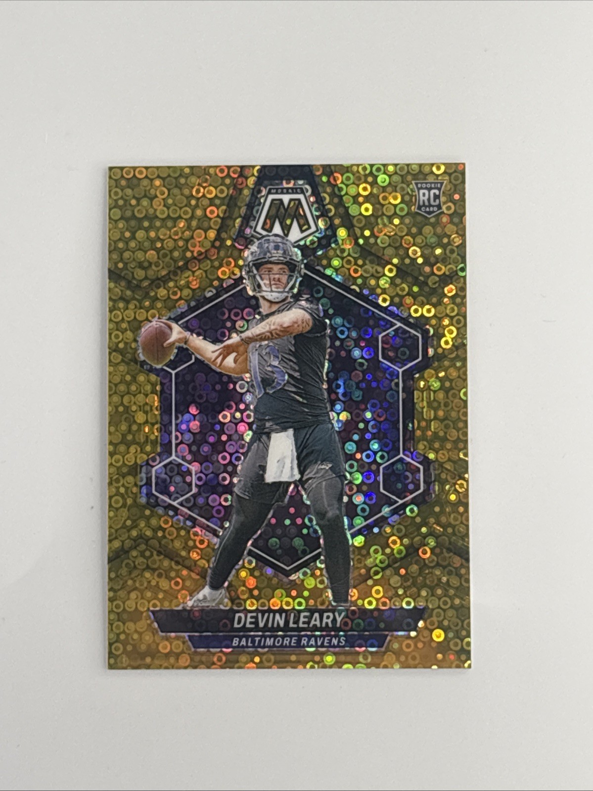Devin Leary Panini Mosaic #398 No Huddle Gold