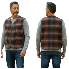 Woolrich Vintage Plaid Heritage Wool Vest EUC Large F251