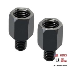 Motorcycle Mirror Adapter Hand Thread Black Universal 10mm Left to 10mm Right