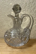 Vintage Cruet -Cut Glass Crystal - W/Stopper
