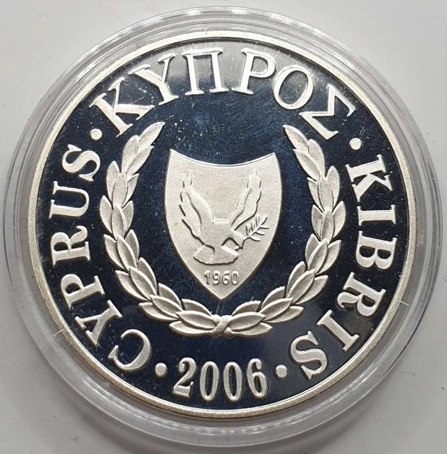 CYPRUS 2006 SILVER PROOF 1 POUND AKAMANTIS FLOWER - Image 3 of 4