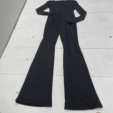 MUSERA Jumpsuit Womens Small Black Long Sleeve Flare Leg Stretch Bell Bottom
