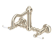 Rohl Acqui A1456LPSTN-2 Wall Mounted Bridge Kitchen Faucet Satin Nickel NEW Box