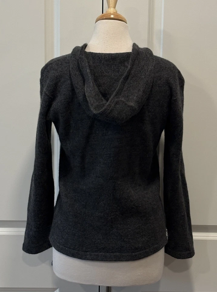 Paka Alpaca Hoodie Womens M Gray Pullover Sweater Hooded Handmade Wool Warm - Image 4 of 4