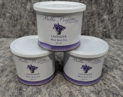  Lot of 3 New  Bella Perfetta Lavender DEPILATORY WAX 14oz / 500ml