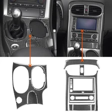 Real Carbon Fiber Interior Center Console Trim Cover Set For Corvette C6 05-13