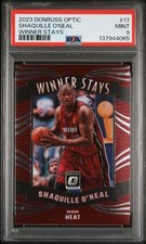 2023 PANINI DONRUSS OPTIC WINNER STAYS #17 SHAQUILLE O'NEAL PSA 9