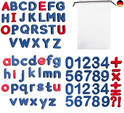 79 Stück Bunte magnetische Alphabet-Zahlen - Magnetbuchstaben & Zahlen, ABC 