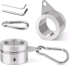 Flagpole Ring Set, Aluminum Alloy Flag Pole Rings, 360° Rotating W/ Carabiners