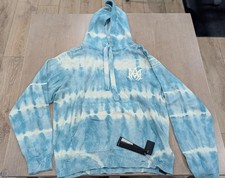  1590 Mens AMIRI MA Tie-Dye Pullover Cashmere Hoodie Sea Blue Medium