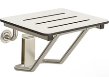 18 x 16 ADA Compliant White Phenolic Folding Shower Seat Wall Mount Bench