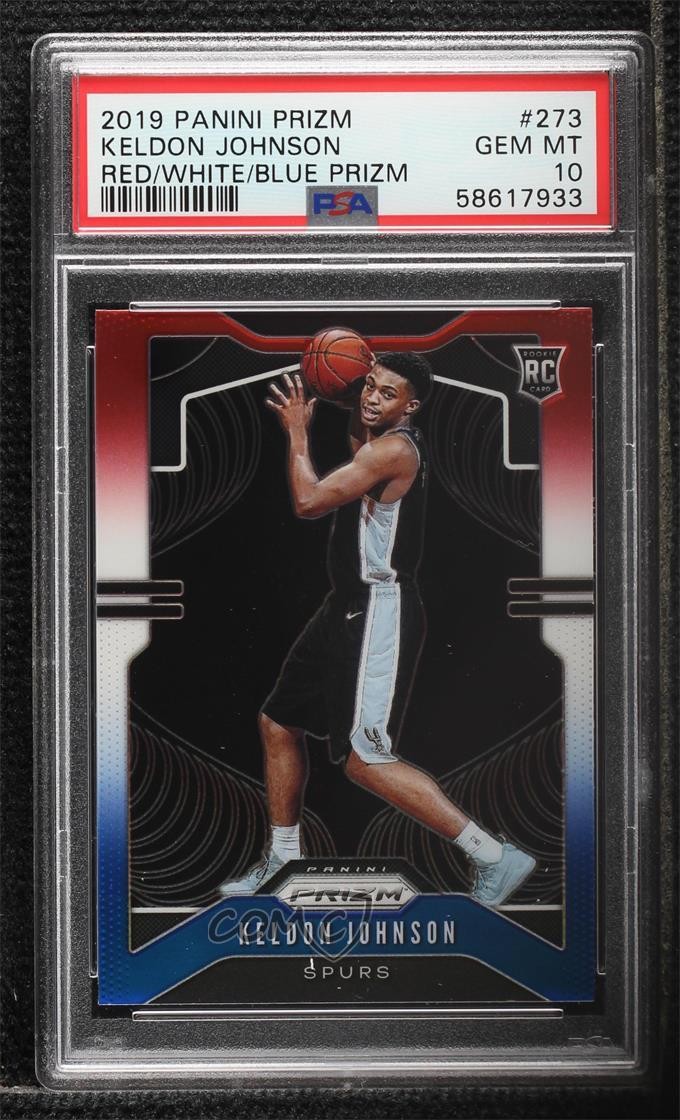 2019 Panini Prizm Rookie Red White & Blue Keldon Johnson #273 PSA 10 GEM MT 1s6