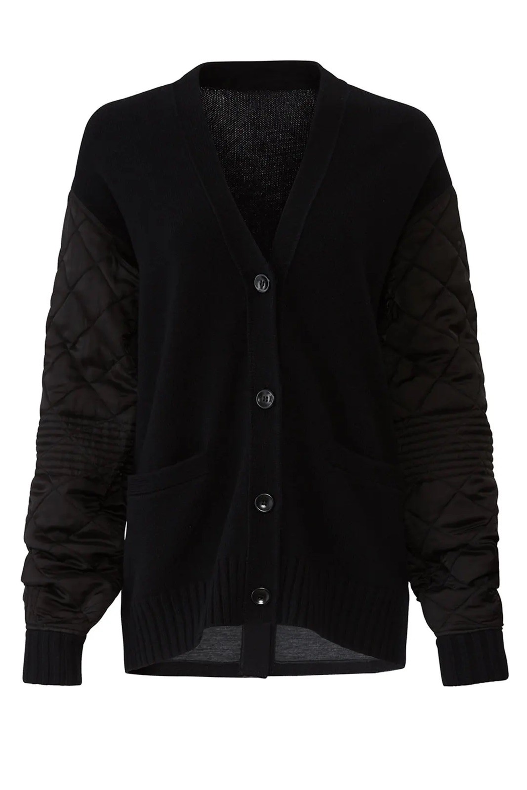 Proenza Schouler Sweater Cardigan Black Women Wool Mixed Media White Label xl