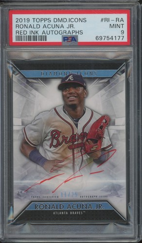 2019 Topps Diamond Icons Red Ink Ronald Acuña Jr. 11/25 Auto Mint PSA 9