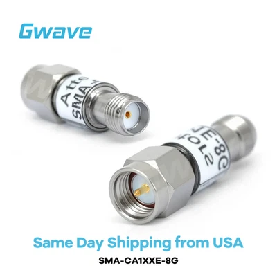 GWAVE TECHNOLOGY INC. SMA Fixed Attenuator with Brass Tri-Metal Plated Body | DC-8GHz