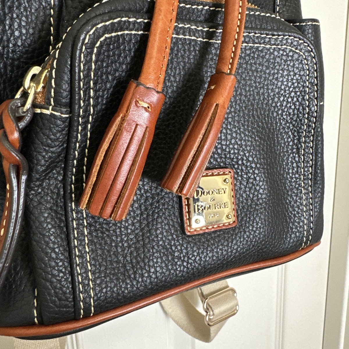 Dooney & Bourke Black/Brown/Red Pebble Grain Medium Murphy Backpack NWOT(W/ Bag) Dooney & Bourke Black/Brown/Red Pebble Grain Medium Murphy  main image 2
