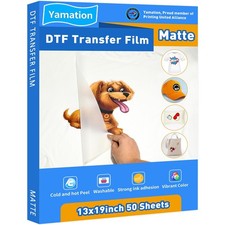 DTF Transfer Film: 13x19 Inch 50 Sheets Premium Double-Sided Matte Finish PET...