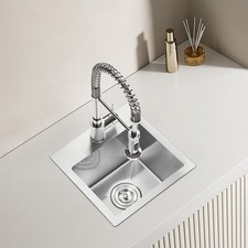 15x15x9" Drop In Bar Topmount Kitchen Sink 20 Gauge Stainless Steel Single Sink