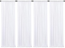 White Sequin Backdrop Curtain 4 Panels 2x8FT Glitter Party Photo Background
