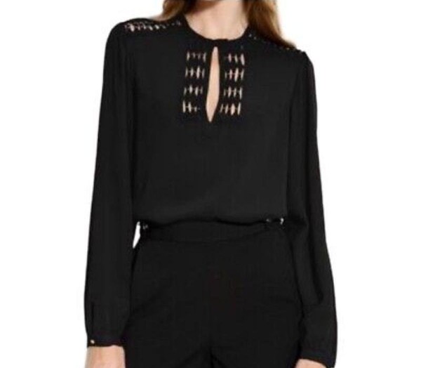 Women Diane Von Furstenberg Shirt Black Silk 38 /