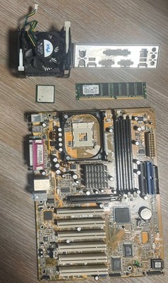ASUS P4PE-X i845 mPGA478 Motherboard + CPU 2.4 GHz + 512MB RAM + FAN. TESTED.