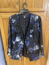 KARL LAGERFELD Paris Women's Open Front Floral Print Blazer, Size:M