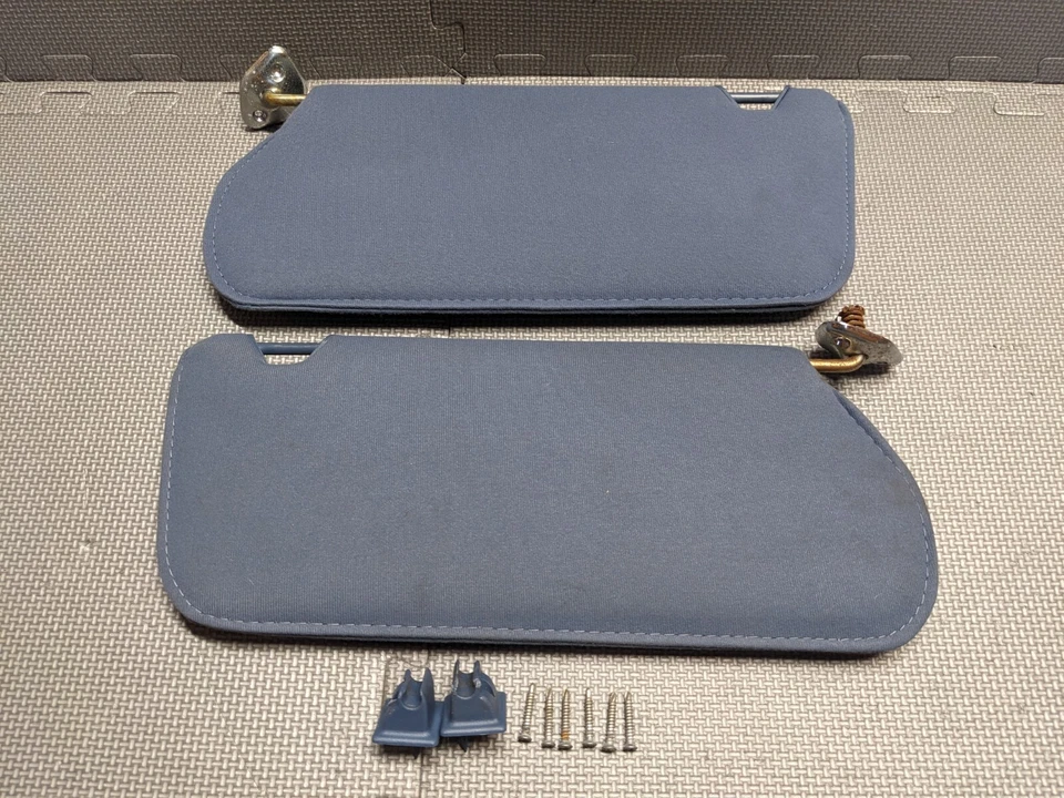 1985-1993 Ford Mustang синий ткани солнцезащитные козырьки пара OEM жесткий верх - Изображение 2 из 4