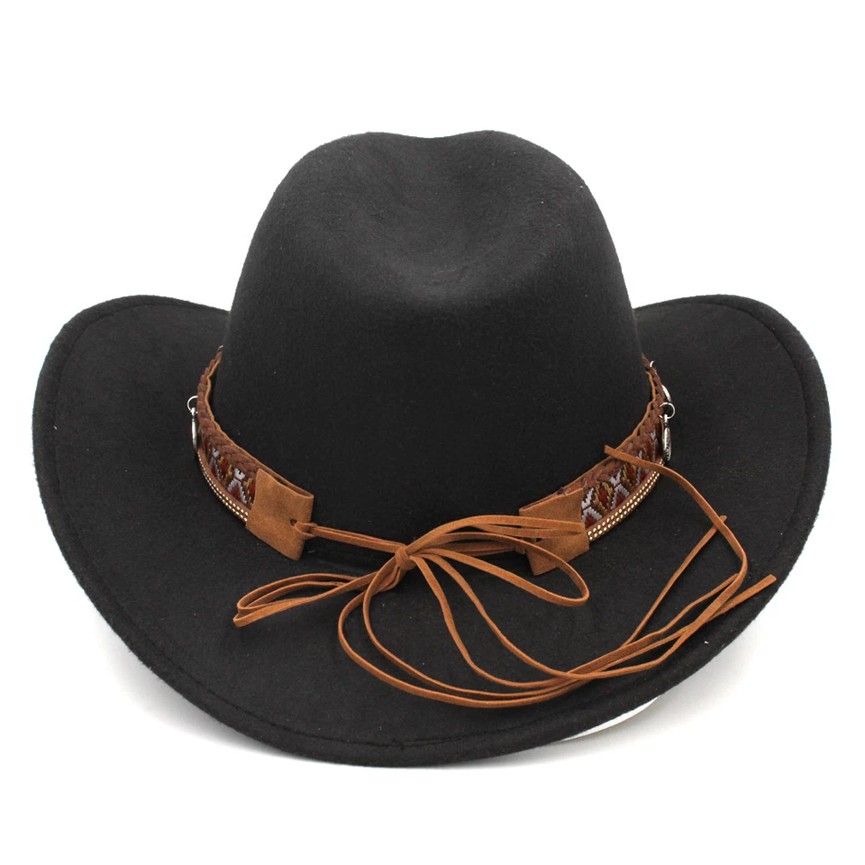 Sombrero de Vaquero Occidental para Niños Niñas Niños Gorra de Vaquera con Monedas Punk Banda para Sombrero Foto 2 de 4