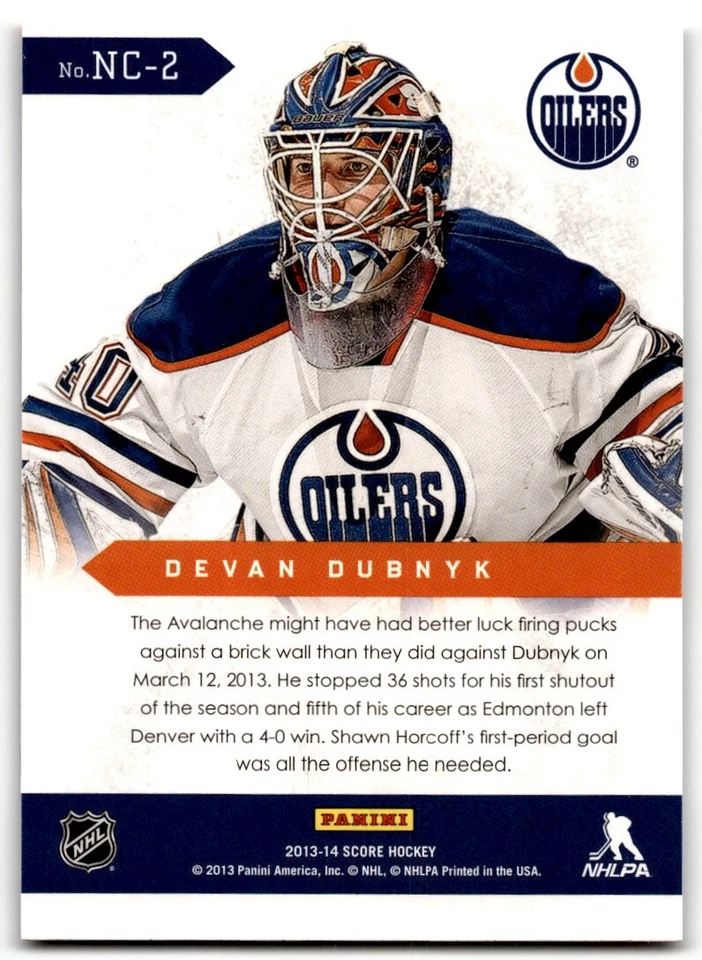 Devan Dubnyk 2013-14 Score Netcam #NC-2 Edmonton Oilers - Image 2 of 2