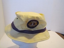 VTG UNION USA MADE LION'S INTERNATIONAL YELLOW FISHING HAT/CAP SZ L USED READ